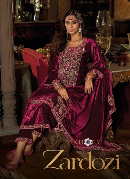 Zardozi By Kilory Velvet Zardosi Salwar Kameez